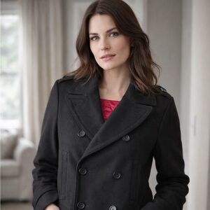 Banana Republic Elegant Black Peacoat